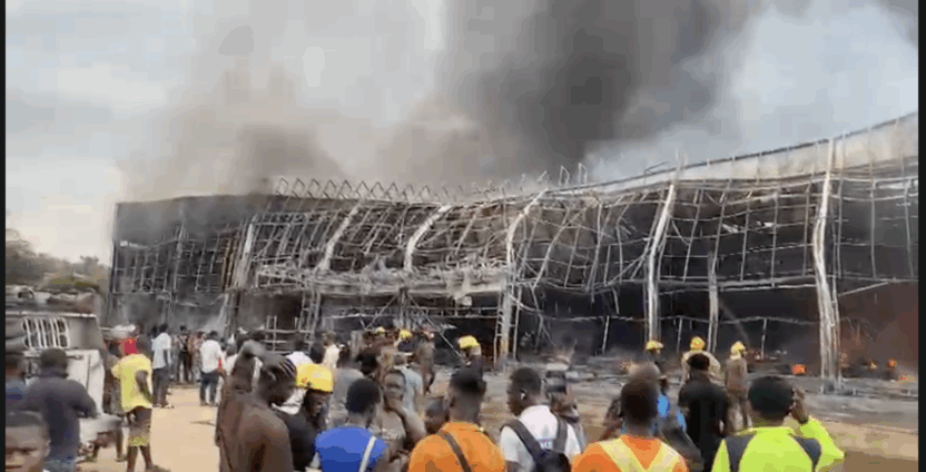 Newly opened China City Mall in Kumasi razed down by fire