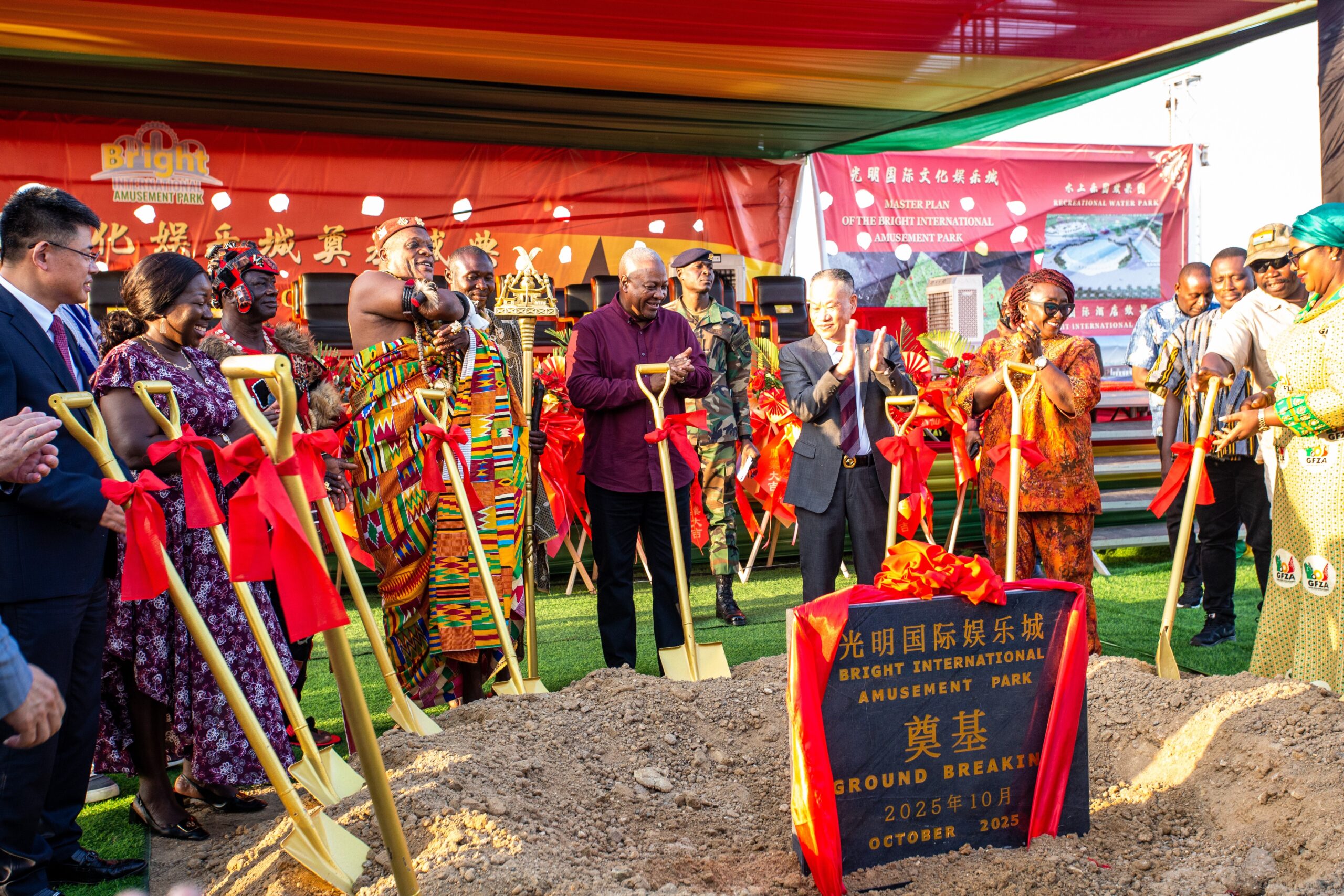 Mahama hails 300 mln dollars Bright International’s Amusement Park as epicenter of 24-Hour Economy