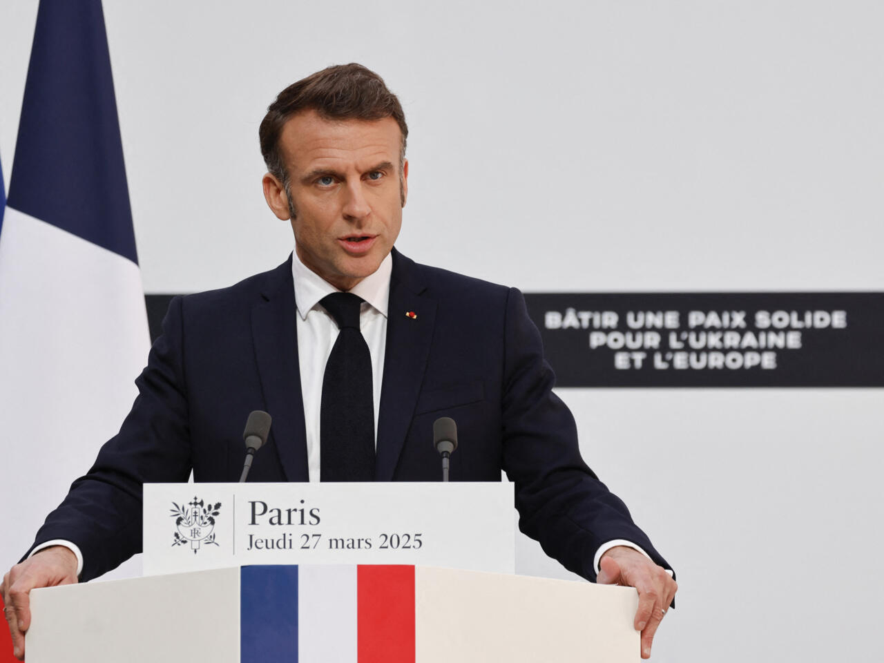 Macron says Russia-Ukraine peace plan must involve Ukraine, Europe